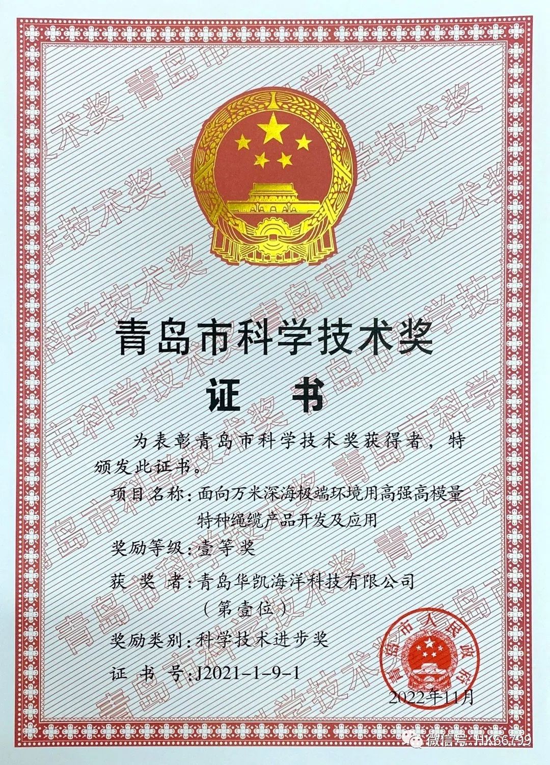 青島市科學(xué)技術(shù)進(jìn)步一等獎 青島市科學(xué)技術(shù)進(jìn)步一等獎